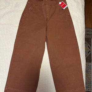 Orange/Brown cropped wide leg pants